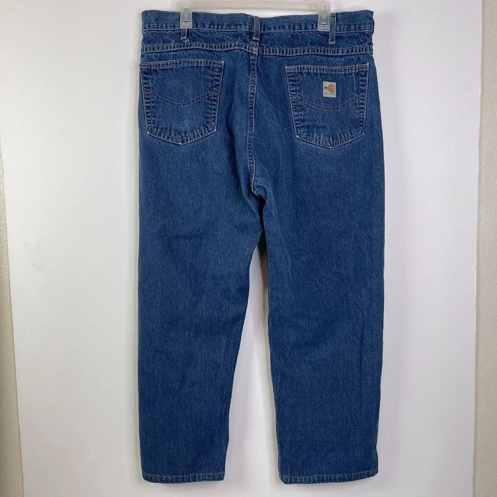 Vintage Carhartt FR Blue Jeans Mens size 38x30 Made in USA - Picture 4 of 11